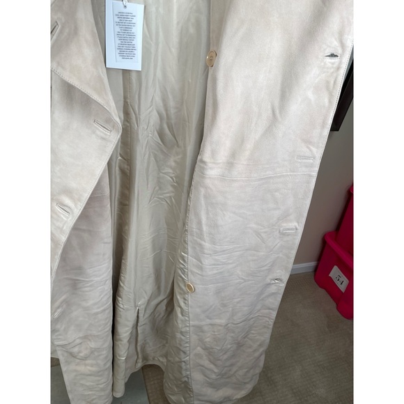 Helsa Suede Double Breasted Belted Oversized Long Trench Coat in Clay Size M - Picture 10 of 14